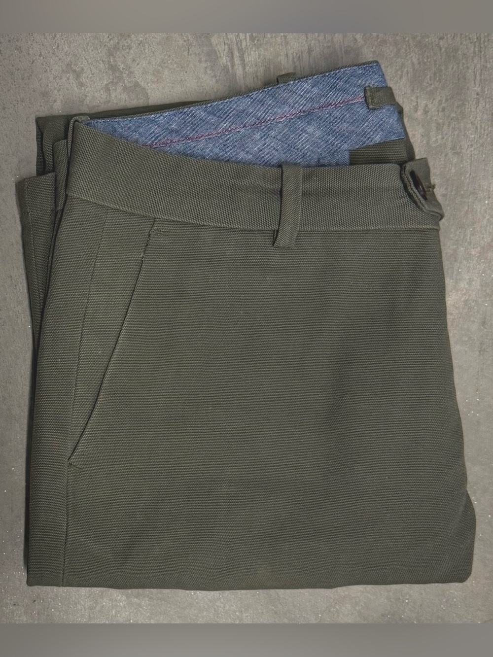 GUSTIN #13 Army Green Duck Canvas Chino - 35 Straight